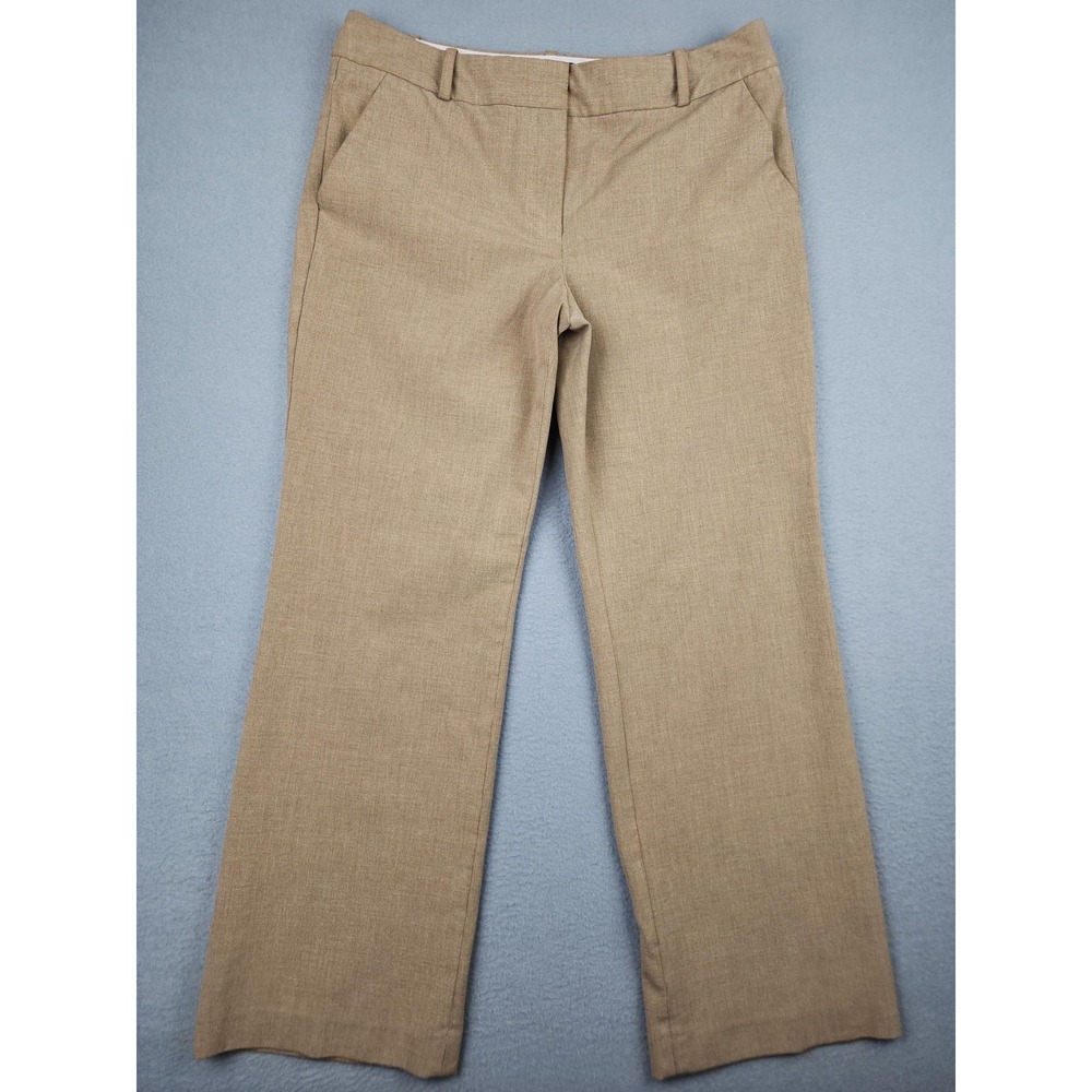 Talbots Dress Pants Womens 10P Beige Straight Leg Stretch Twill Career Work